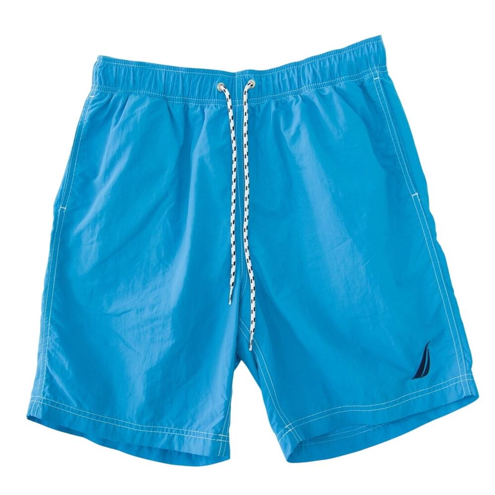 Men's Nautica Swim Shorts Size Medium Drawstring Lined Beach Tropical Vacation